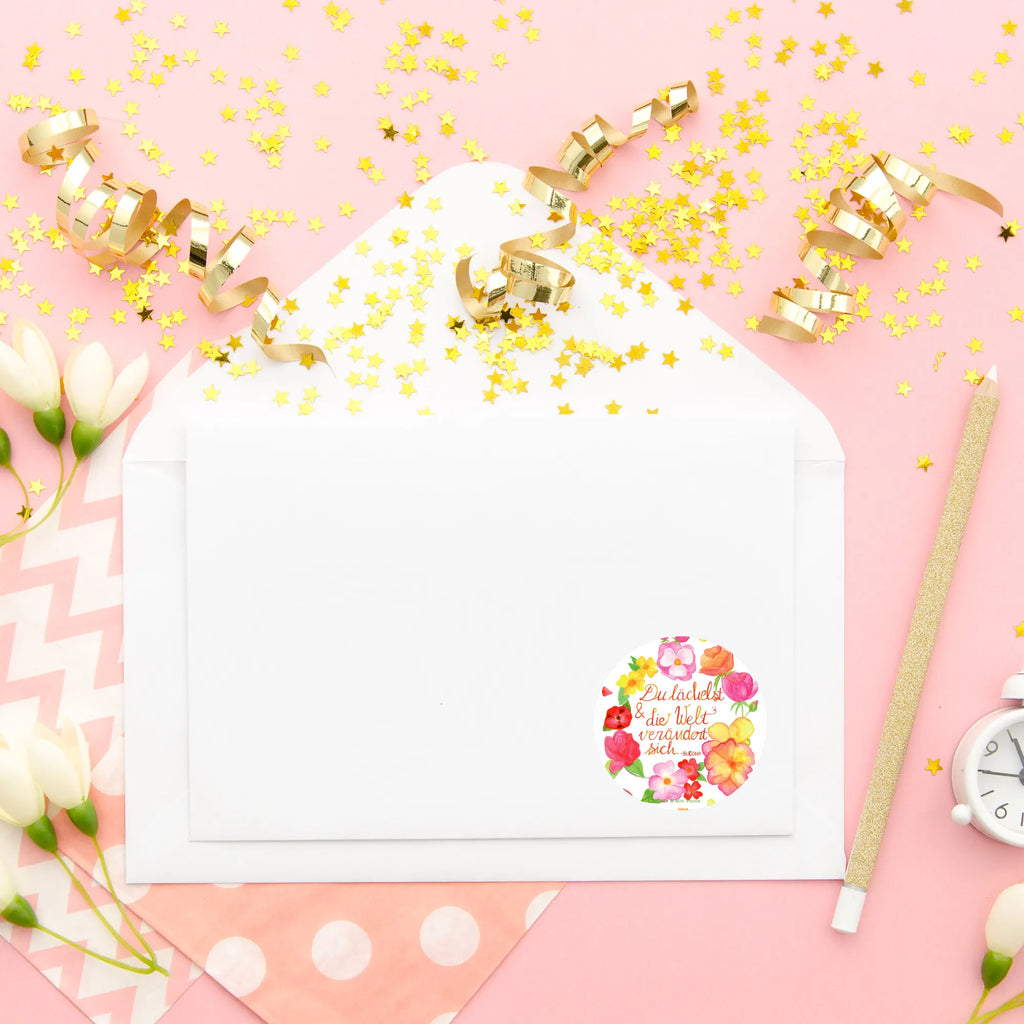 Round sticker You smile sticker, Sticker, children, label, round, Nature, joy of life, love, saying positive, world changes, laughter saying, quote Buddha, smile, quote beautiful, be happy, gift girlfriend