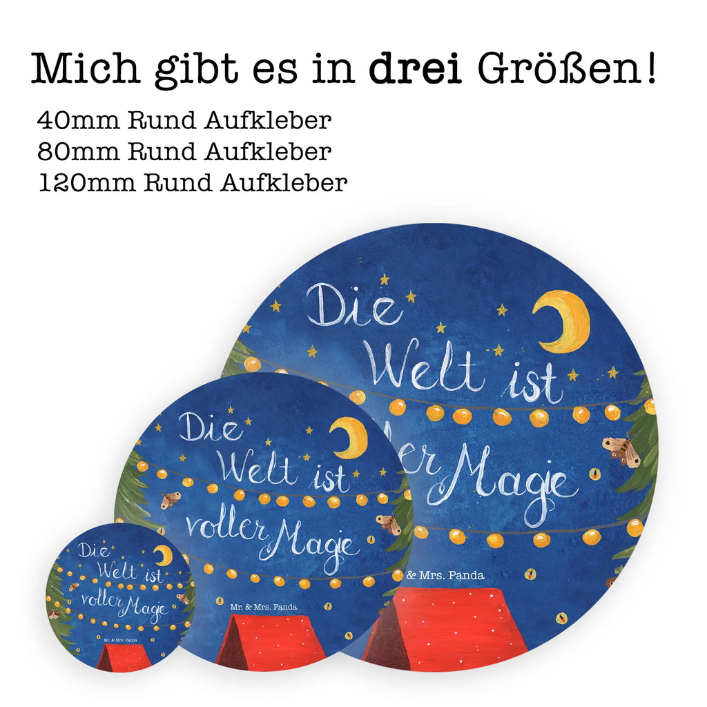Rund Aufkleber Die Welt ist voller Magie rund, Sticker, Aufkleber, Etikett, Kinder, Blumen Deko, Frühlings Deko, Sommer Deko, Dekoration, positive Botschaft, Naturliebhaber, Outdoor, Natur, Abenteuer