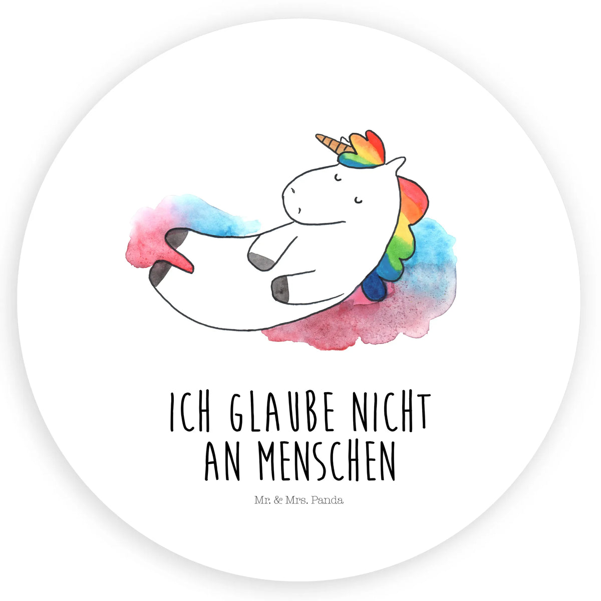 Round sticker unicorn cloud 7