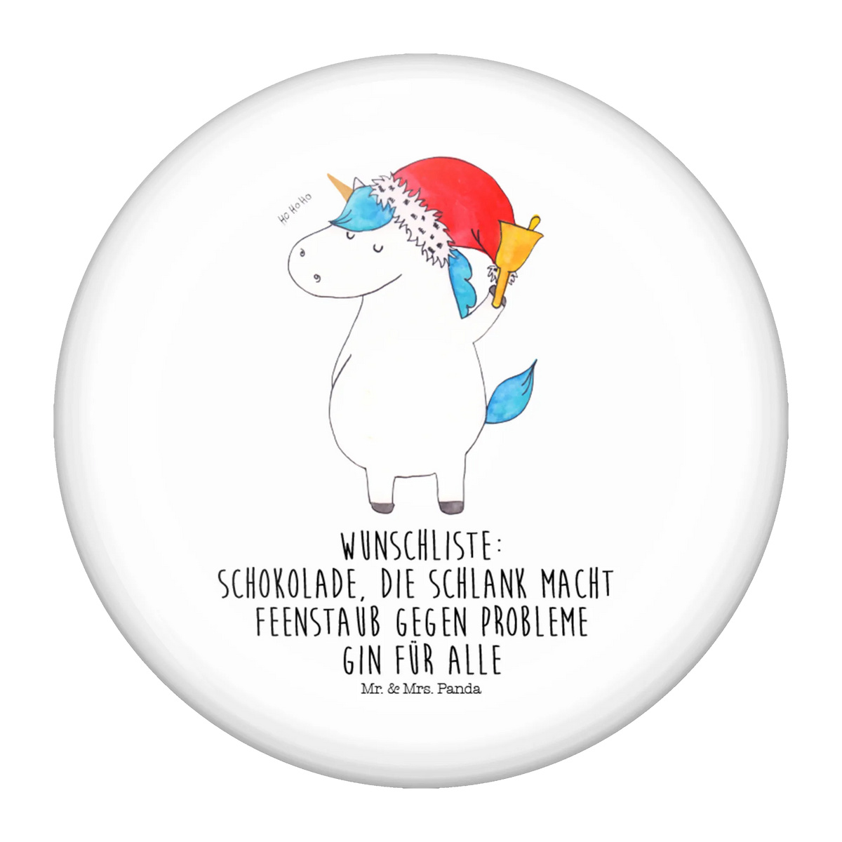 Button Einhorn Weihnachtsmann