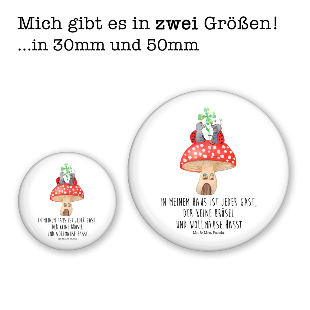 Button ladybug toadstool 50mm Button, Button, Pin, Lapel Pin, small animals, cute, funny, cute animal motives, hand drawn, small world, funny sayings, good mood, happy, gifts, gift ideas, special gifts, animal lover, card, house, at home, toadstool, flat, ladybird, house of fleshy fungi