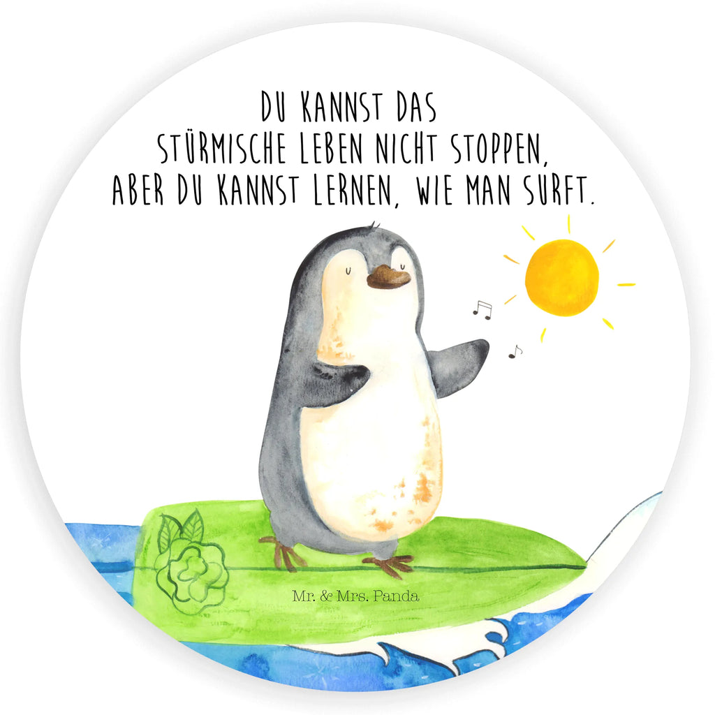 80mm Rund Aufkleber Pinguin Surfer Sticker, Kinder, Aufkleber, Etikett, rund, Pinguin, Pinguine, surfen, Portugal, Surfer, Wellen, Wellen reiten, Hawaii, Urlaub