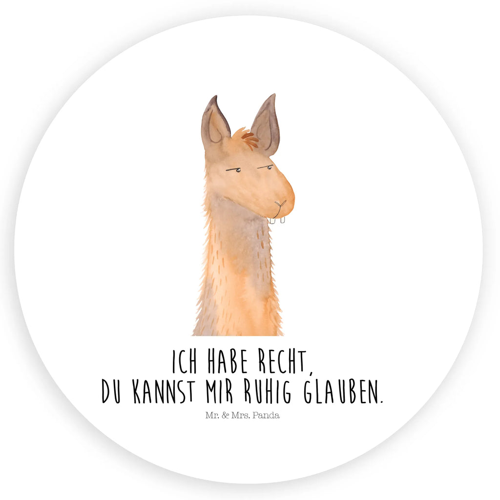 Round sticker llama head Annoyed Sticker, Aufkleber, Etikett, Lama, Alpaka, Lamas, Recht haben, genervt sein, Freundin, beste Freundin, Partnerin, Büro, Büroalltag, Chef, Chefin, Azubi