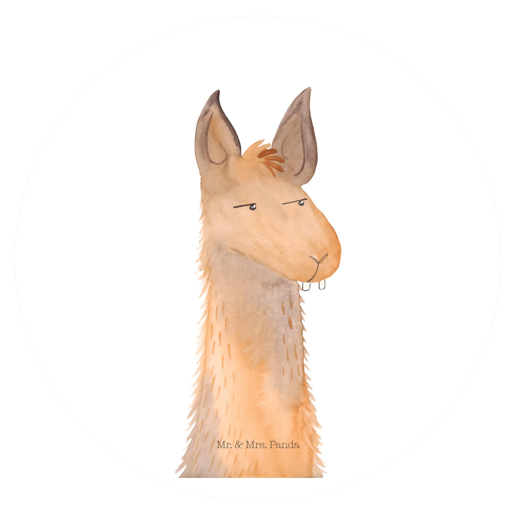 Round sticker llama head Annoyed Sticker, Aufkleber, Etikett, Lama, Alpaka, Lamas, Recht haben, genervt sein, Freundin, beste Freundin, Partnerin, Büro, Büroalltag, Chef, Chefin, Azubi