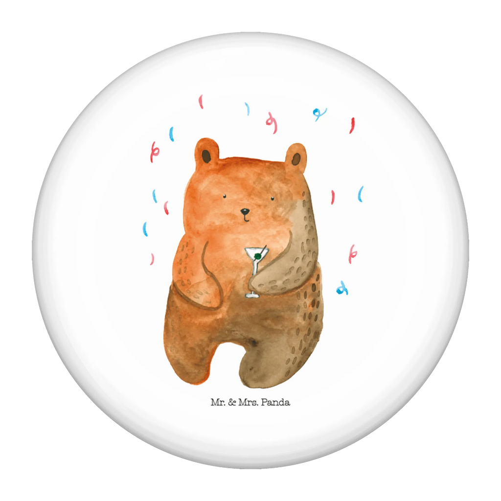 Button bear party Pin, Lapel Pin, Button, 50mm Button, bear, teddy, teddy bear, cuddly toy, Birthday present, Partying, Celebrate, Bring a present, Funny, Good mood, Present, Party, Birthday
