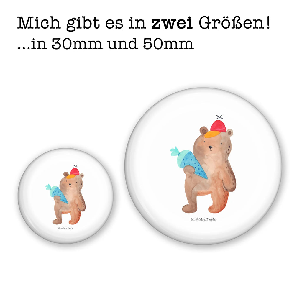 Button bear School cone Pin, Lapel Pin, Button, 50mm Button, bear, teddy, teddy bear, cuddly toy, Starting school, School enrolment gift, School gift, First day of school gift, Bear motif, Primary school, School bag