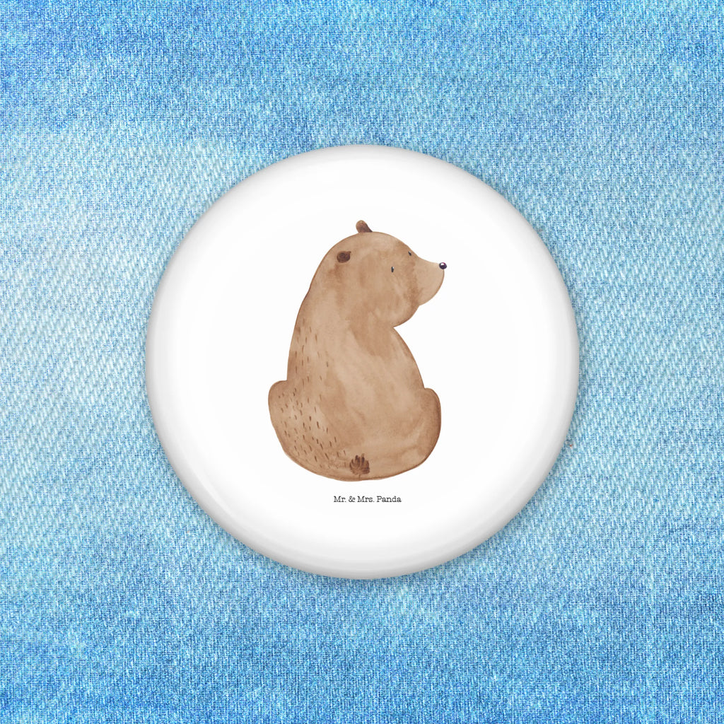 Button bear shoulder look 50mm Button, Button, Lapel Pin, Pin, bear, teddy, teddy bear, cuddly toy, wisdom, world view, self-esteem, bear love, bears, motivation