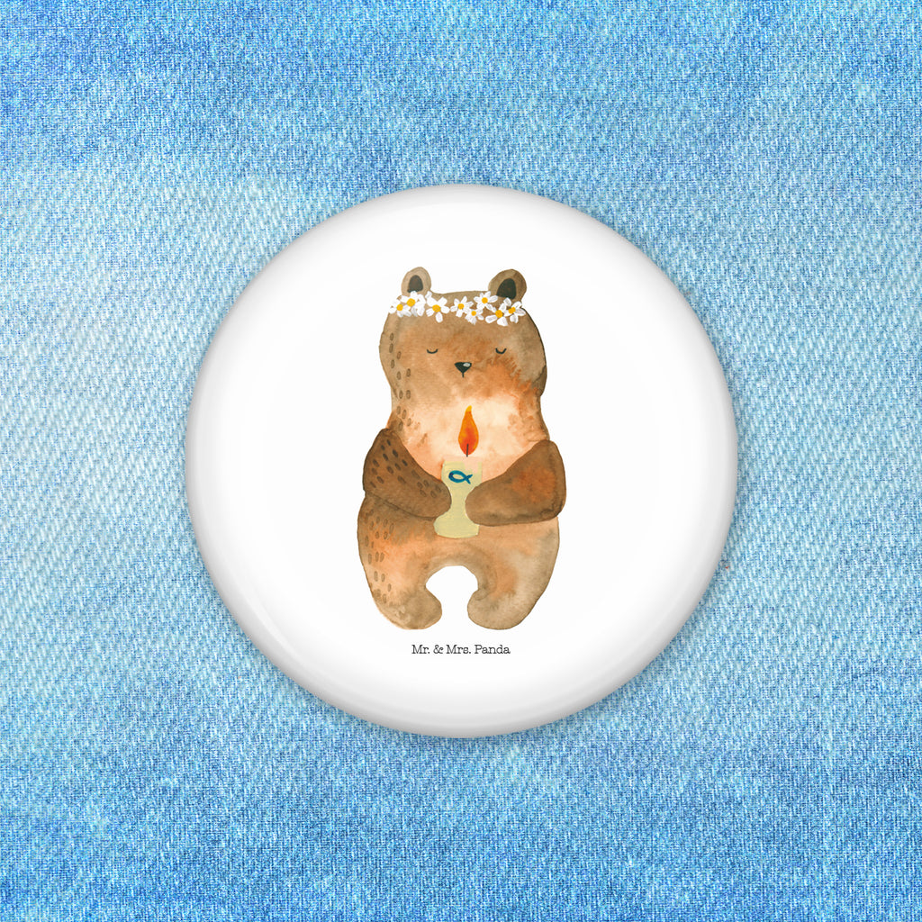 Button Kommunion-Bär 50mm Button, Button, Pin, Anstecknadel, Bär, Teddy, Teddybär, Kommunion, Gottes Segen, Taufkerze, katholisch