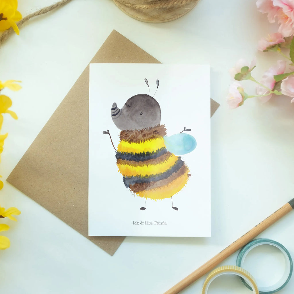 Kartka okolicznościowa trzmiel puszysty Hochzeitskarte, Glückwunschkarte, Einladungskarte, Klappkarte, Geburtstagskarte, Grußkarte, Ansichtskarten, Karte, Tiermotive, Gute Laune, lustige Sprüche, Tiere, Flauschig, Biene, Hummel, Natur, Blume
