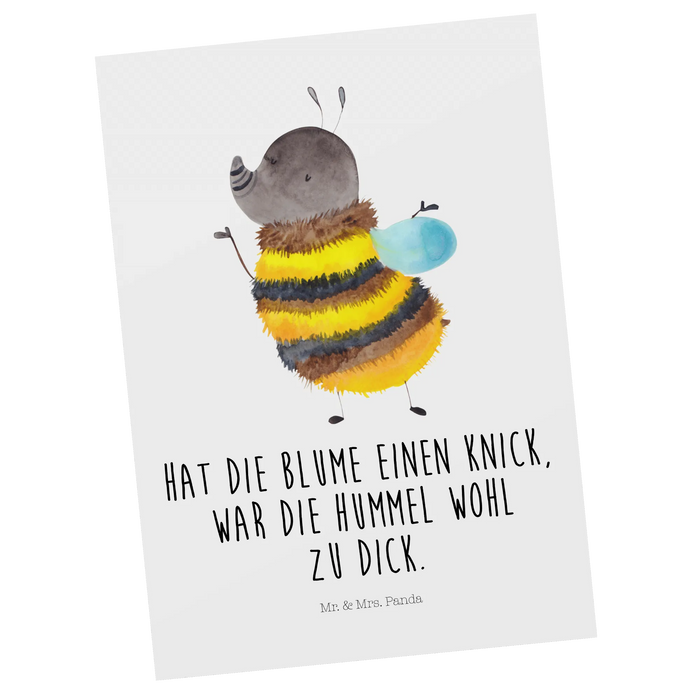 Postkarte Hummel flauschig