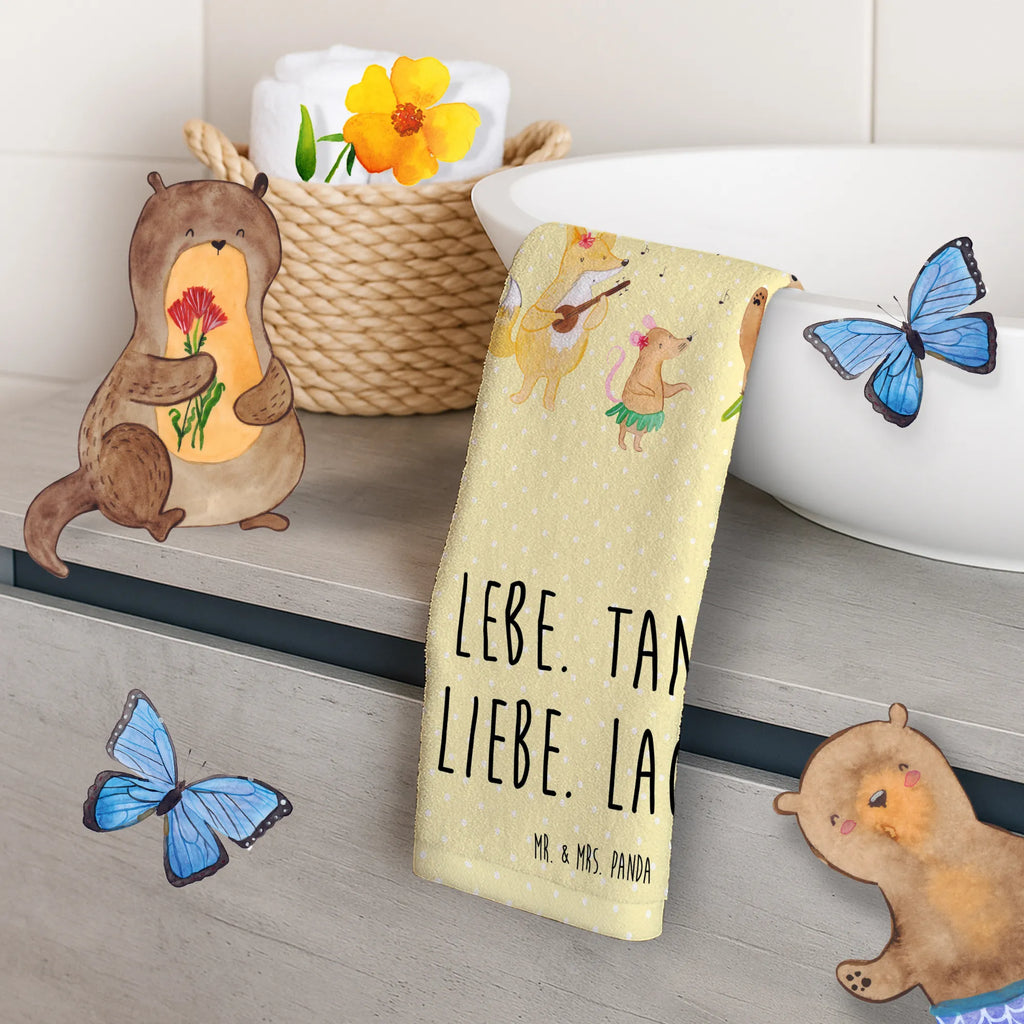 Hand towel forest animals Aloha children, bathroom, big, bath towel, Towel, towels, baby, small animals, cute, funny, cute animal motives, hand drawn, small world, funny sayings, good mood, happy, gifts, gift ideas, special gifts, animal lover, card, dancing, aloha, bear, forest animals, hedgehog, music, forest, rabbit, laughter, life