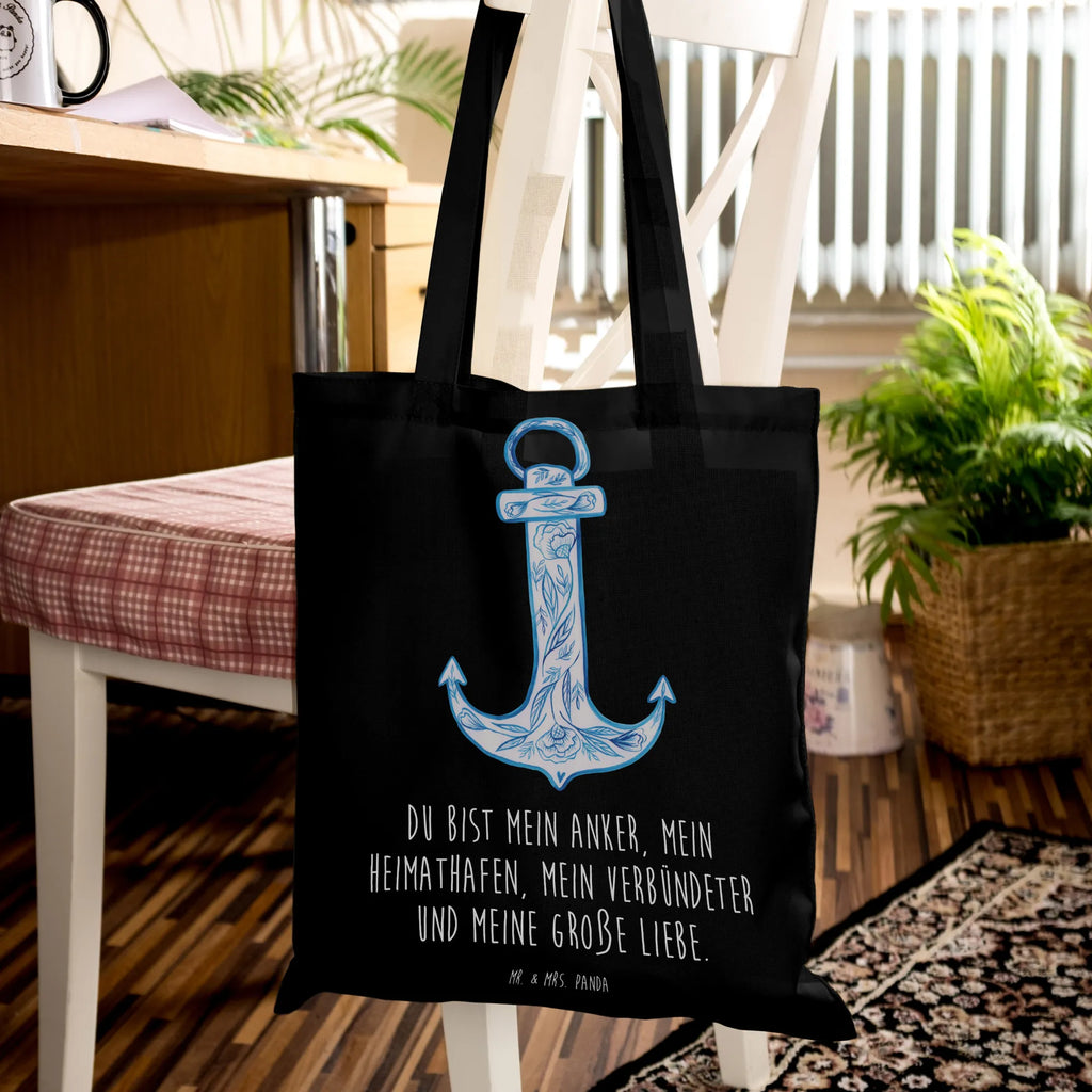Tote bag anchor Blue cloth bag, Carrier bag, shopper, cotton bag, shoulder bag, shopping bag, jute bag, pouch, bag, small animals, cute, funny, cute animal motives, hand drawn, small world, funny sayings, good mood, happy, gifts, gift ideas, special gifts, animal lover, card
