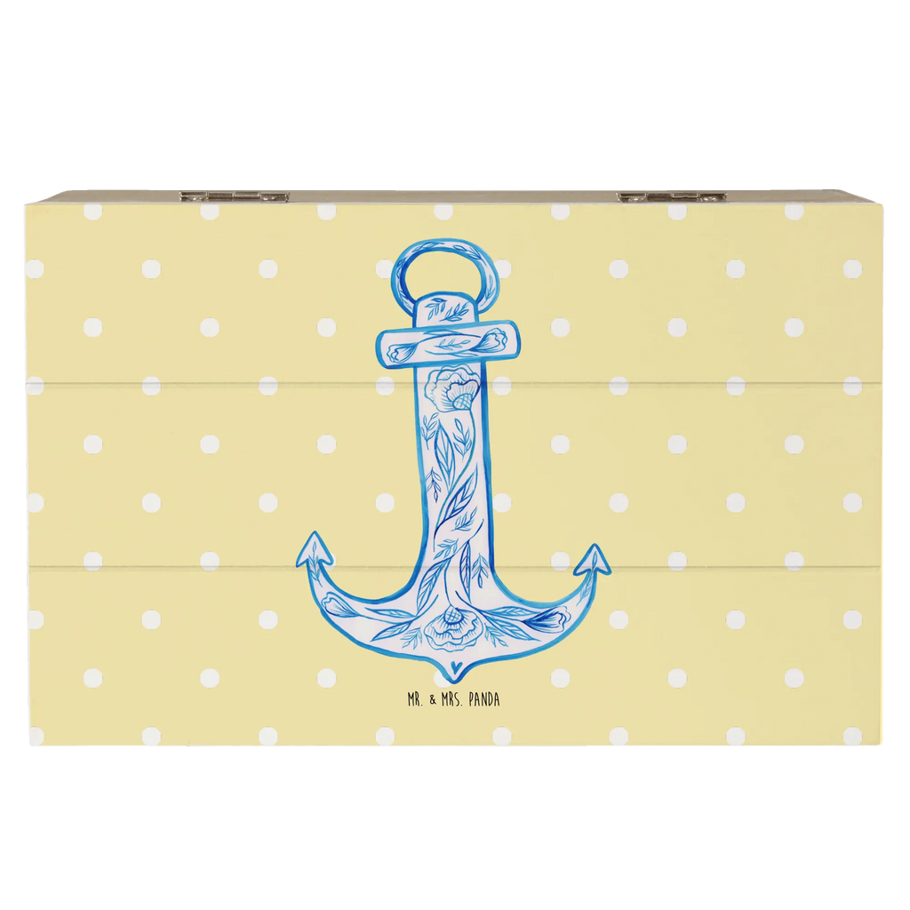 Holzkiste Anker Blau Schatzkiste, Dekokiste, Schatulle, Holzkiste, Geschenkdose, Geschenkbox, XXL, Aufbewahrungsbox, Truhe, Kiste, Erinnerungsbox, Erinnerungskiste, Tiermotive, Gute Laune, lustige Sprüche, Tiere