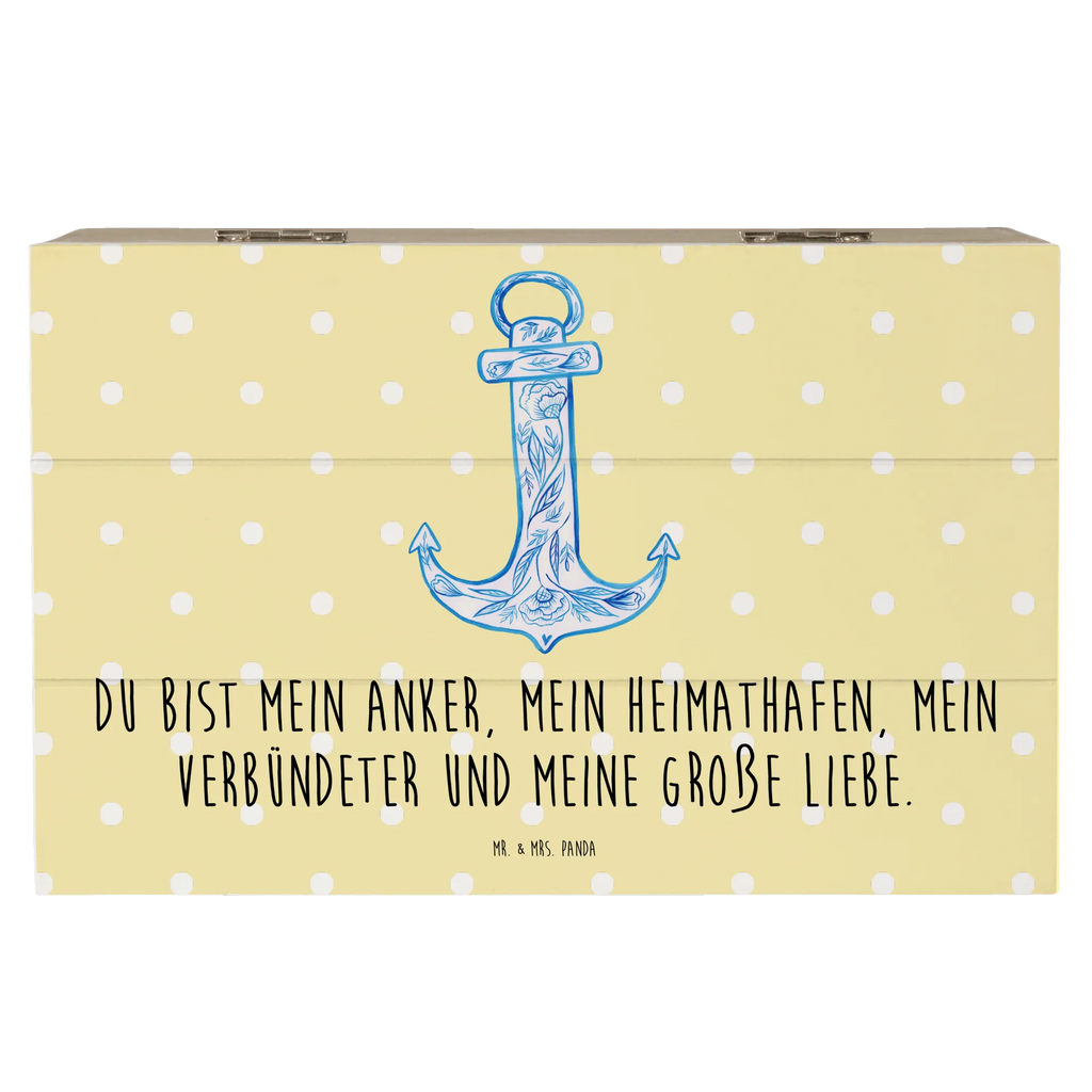 Holzkiste Anker Blau Schatzkiste, Dekokiste, Schatulle, Holzkiste, Geschenkdose, Geschenkbox, XXL, Aufbewahrungsbox, Truhe, Kiste, Erinnerungsbox, Erinnerungskiste, Tiermotive, Gute Laune, lustige Sprüche, Tiere