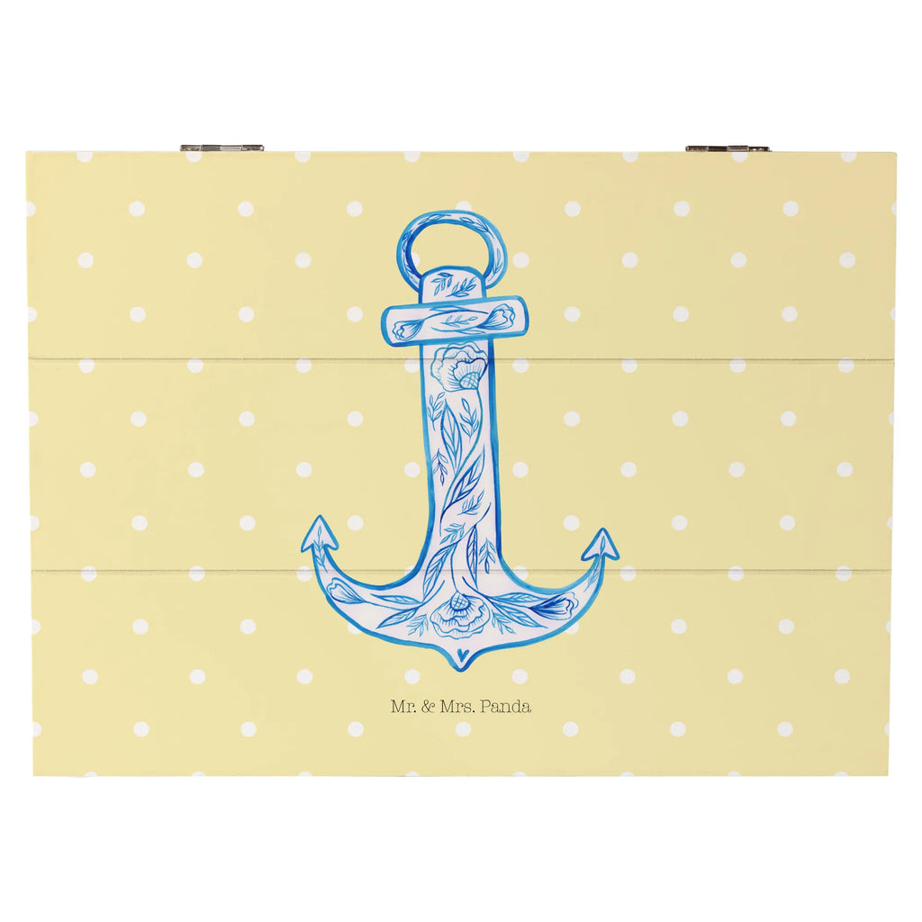 Holzkiste Anker Blau Schatzkiste, Dekokiste, Schatulle, Holzkiste, Geschenkdose, Geschenkbox, XXL, Aufbewahrungsbox, Truhe, Kiste, Erinnerungsbox, Erinnerungskiste, Tiermotive, Gute Laune, lustige Sprüche, Tiere