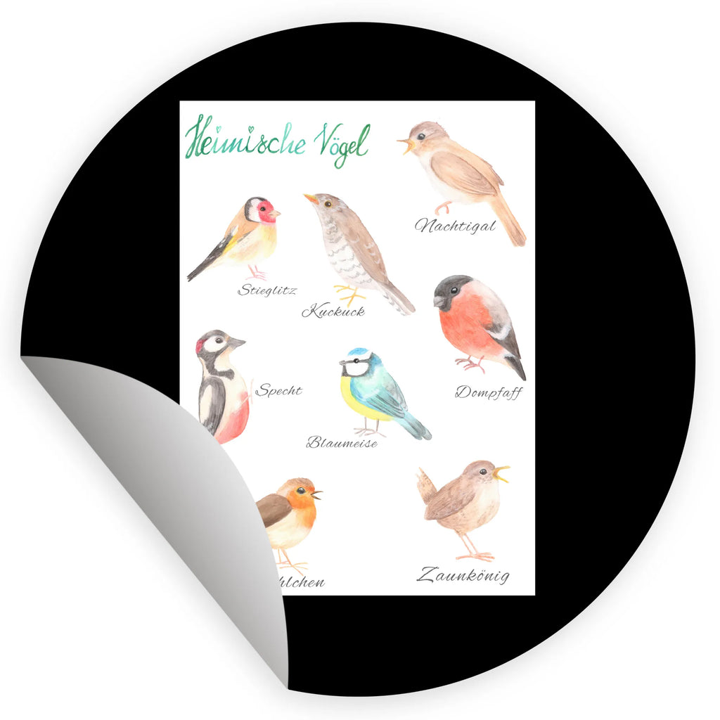 Round sticker Native birds round, children, label, Sticker, sticker, Nature, joy of life, love, Native birds, Birds