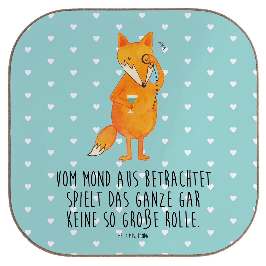 Square coaster Fox lord gifts, presents, glass coasters, party, breakfast, gift, Coasters, fox, foxes, forest wildlife, clever as a fox, animal lover, lovesickness gift, problem solving, motivation saying, words of consolation, saying funny