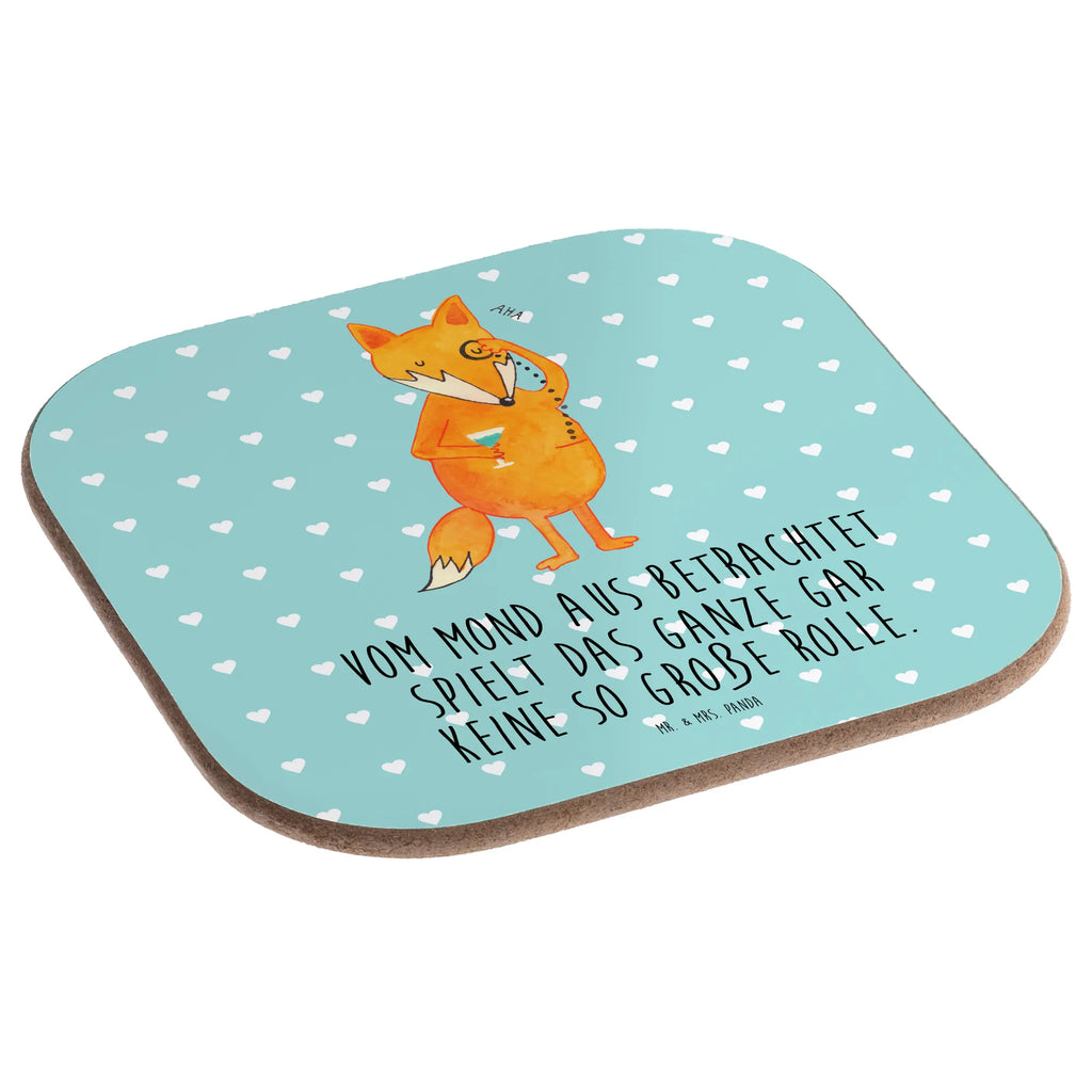 Square coaster Fox lord gifts, presents, glass coasters, party, breakfast, gift, Coasters, fox, foxes, forest wildlife, clever as a fox, animal lover, lovesickness gift, problem solving, motivation saying, words of consolation, saying funny