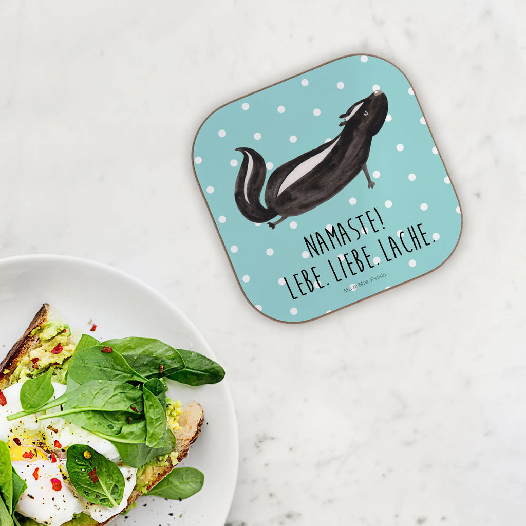 Square coaster skunk yoga Untersetzer für Gläser, Untersetzer Gläser, Korkuntersetzer, Bierdeckel, Untersetzer aus Holz, Glasuntersetzer, Tassen Untersetzer, Getränkeuntersetzer, Holzuntersetzer, Untersetzer Design, Untersetzer, Untersetzer Holz, Stinktier, Skunk, Yoga, Stinker, Stinki, Liebe, Raubtier, Wildtier, Lache, Namaste, Lebe