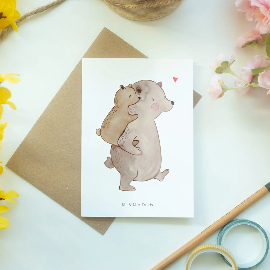 Grußkarte Papa Bär Hochzeitskarte, Geburtstagskarte, Karte, Ansichtskarten, Klappkarte, Grußkarte, Einladungskarte, Glückwunschkarte, Familie, Vatertag, Muttertag, Bruder, Schwester, Mama, Papa, Oma, Opa, Papi, Vati, Onkel, Geburtstag, Geschenk, Vater