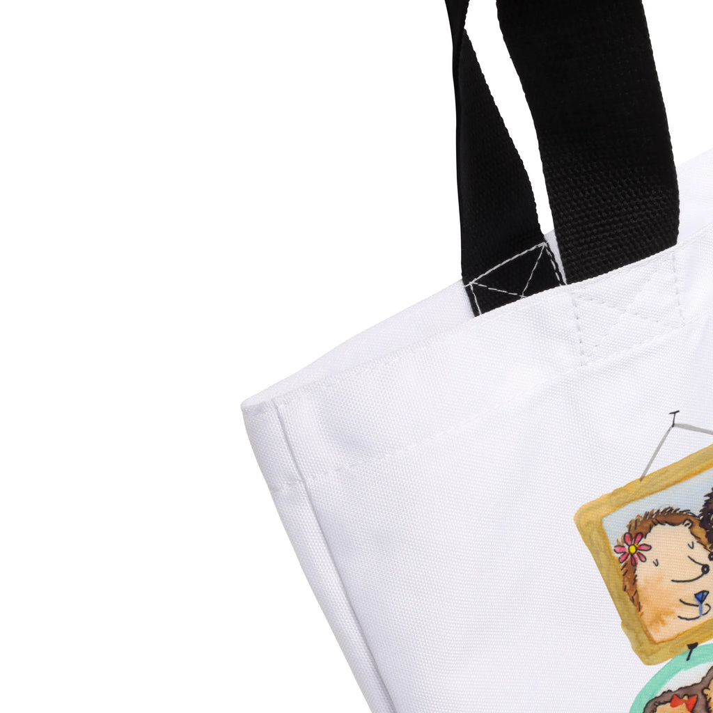 Shopper Igel Familie Alltagstasche, Schulbeutel, XXL Tasche, Einkaufsbeutel, Schultasche, Tragebeutel, Beutel, Freizeittasche, Strandtasche, Ausflug, Tüte, XL, Einkaufstasche, Schultertasche, Stofftasche, Shopper, Oma, Opa, Muttertag, Familie, Schwester, Bruder, Vatertag, Mama, Papa, Igel, Bilder, Zusammenhalt, Glück, Liebe