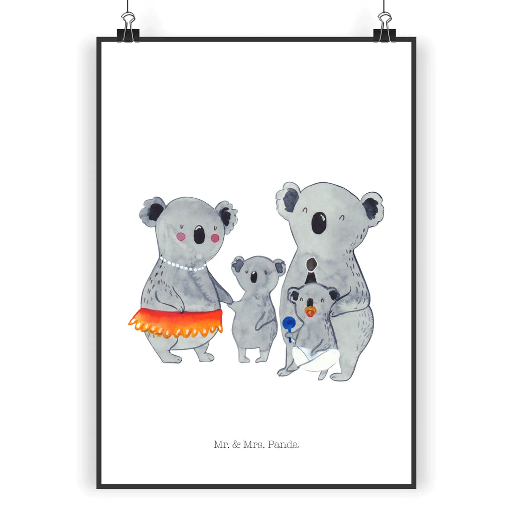 Poster Koala Family Wandposter, Küchenposter, Wanddeko, Raumdekoration, Poster, Wanddekoration, Kinderposter, Bild, Handgemaltes Poster, Mr. & Mrs. Panda Poster, Designposter, Posterdruck, Kunstdruck, Wanddeko Bild, Familie, Vatertag, Muttertag, Bruder, Schwester, Mama, Papa, Oma, Opa, Koalas, Koala, Kinder, Familienleben, Geschwister, Family