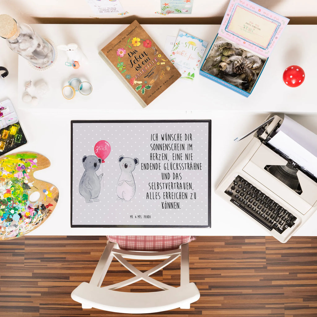 Desk pad Koala bear balloon girl, Desk pad, underlay, office, desk, children, Koala, koala, present, party, balloon, birthday