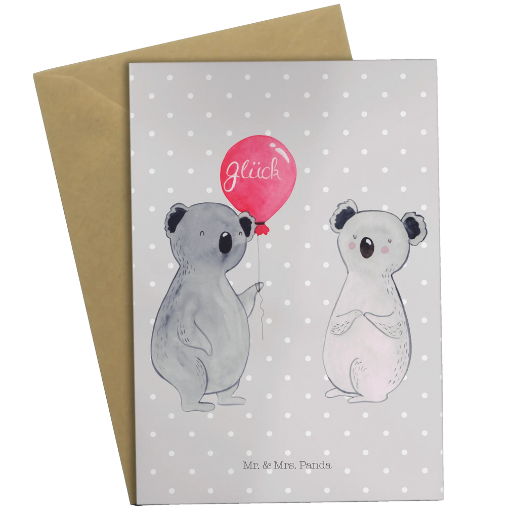 Grußkarte Koala Luftballon Hochzeitskarte, Klappkarte, Karte, Ansichtskarten, Grußkarte, Einladungskarte, Geburtstagskarte, Glückwunschkarte, Koala, Koalabär, Geschenk, Luftballon, Geburtstag, Party