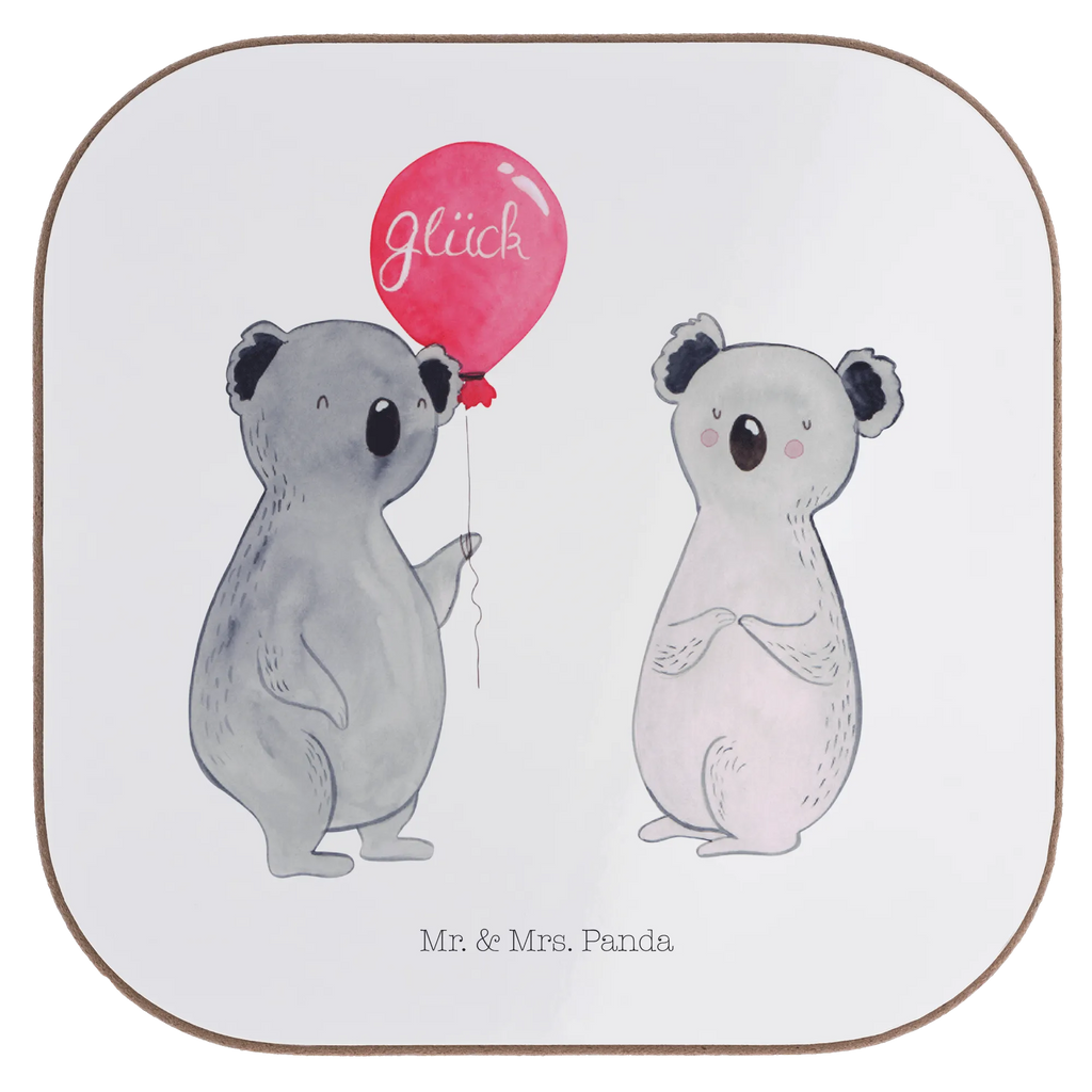 Square coaster Koala bear balloon presents, breakfast, party, gifts, glass coasters, gift, Coasters, Koala, balloon, birthday, present, koala