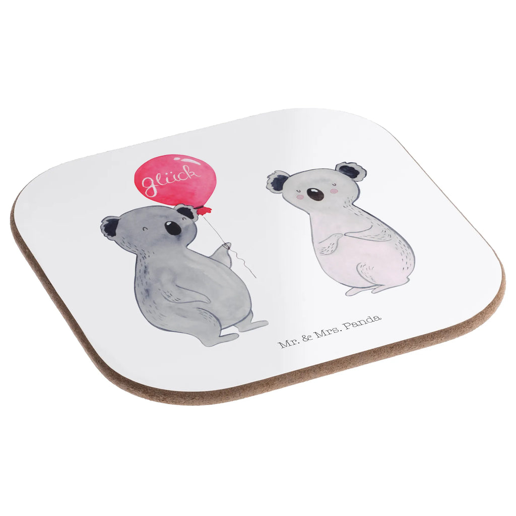 Square coaster Koala bear balloon presents, breakfast, party, gifts, glass coasters, gift, Coasters, Koala, balloon, birthday, present, koala
