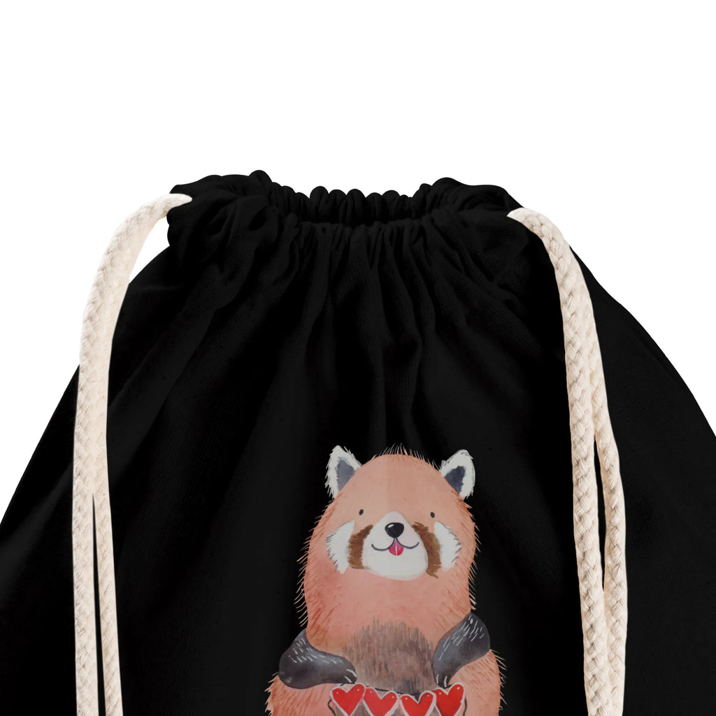 Drawstring bag red panda carrier bag, sports bag, bag, gym bag, jute bag, hipster, small animals, cute, funny, cute animal motives, hand drawn, small world, funny sayings, good mood, happy, gifts, gift ideas, special gifts, animal lover, card, darling, heart, red, love, favourite person, Panda
