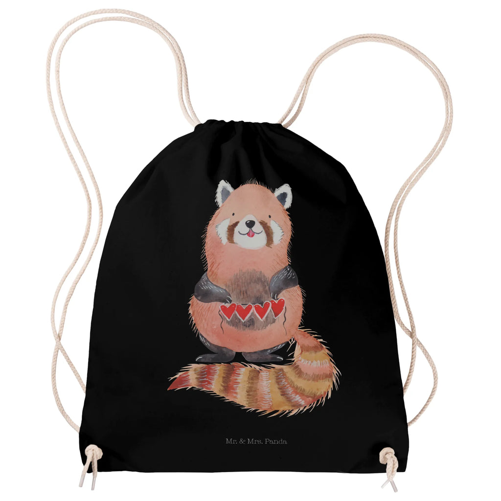 Drawstring bag red panda carrier bag, sports bag, bag, gym bag, jute bag, hipster, small animals, cute, funny, cute animal motives, hand drawn, small world, funny sayings, good mood, happy, gifts, gift ideas, special gifts, animal lover, card, darling, heart, red, love, favourite person, Panda