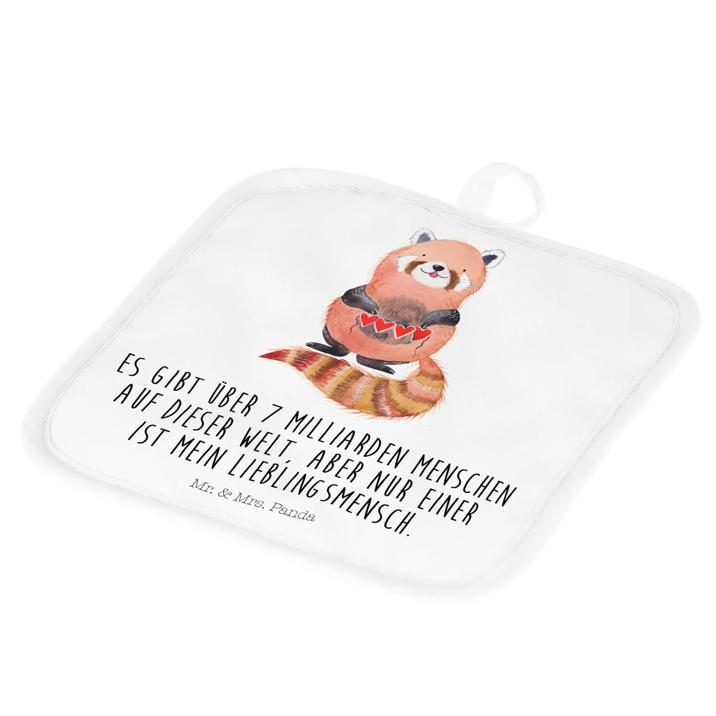 2er Set Topflappen  Roter Panda Topflappen Set, Topflappen, 2er Set Topflappen, Topfuntersetzer, Topfhandschuhe, Topflappen 2er Set, topfhalter, Topflappenset, Tiere, Tiermotive, Gute Laune, Lustige Sprüche, Rot, Herz, Panda, Lieblingsmensch, Liebling, Liebe