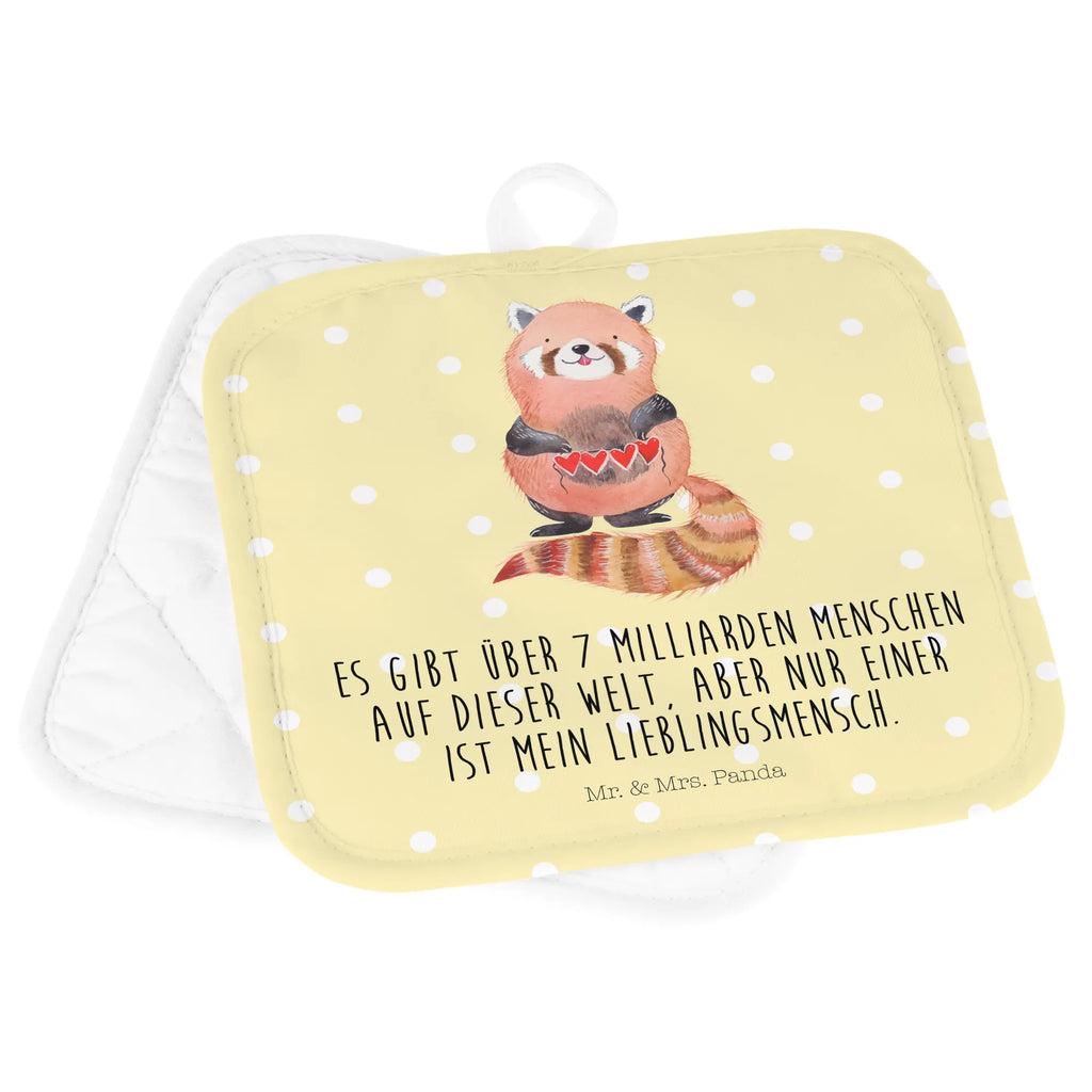 2er Set Topflappen  Roter Panda Topflappen Set, Topflappen, 2er Set Topflappen, Topfuntersetzer, Topfhandschuhe, Topflappen 2er Set, topfhalter, Topflappenset, Tiere, Tiermotive, Gute Laune, Lustige Sprüche, Rot, Herz, Panda, Lieblingsmensch, Liebling, Liebe