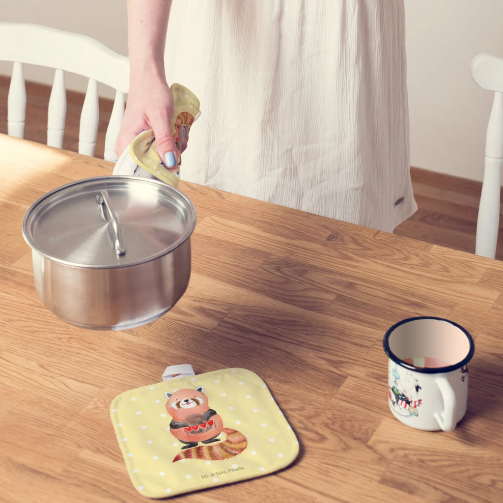 2er Set Topflappen  Roter Panda Topflappen Set, Topflappen, 2er Set Topflappen, Topfuntersetzer, Topfhandschuhe, Topflappen 2er Set, topfhalter, Topflappenset, Tiere, Tiermotive, Gute Laune, Lustige Sprüche, Rot, Herz, Panda, Lieblingsmensch, Liebling, Liebe