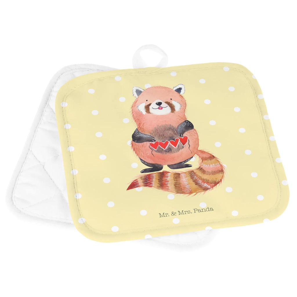 2er Set Topflappen  Roter Panda Topflappen Set, Topflappen, 2er Set Topflappen, Topfuntersetzer, Topfhandschuhe, Topflappen 2er Set, topfhalter, Topflappenset, Tiere, Tiermotive, Gute Laune, Lustige Sprüche, Rot, Herz, Panda, Lieblingsmensch, Liebling, Liebe