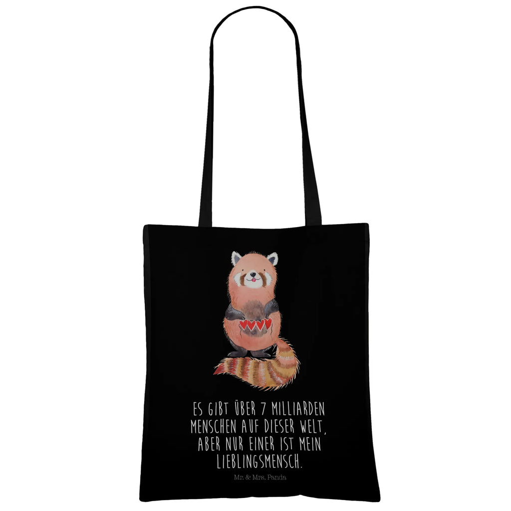 Tote bag red panda Stoffbeutel, Beuteltasche, Shopper, Einkaufstüte, Beutel, Umhängetasche, Einkaufstasche, Badetasche, Stofftasche, Jutebeutel, Schultertasche, Tragetasche, Laptoptasche, Jutetasche, Tasche, Strandtasche, Tiermotive, Gute Laune, lustige Sprüche, Tiere, Panda, Rot, Liebling, Lieblingsmensch, Liebe, Herz