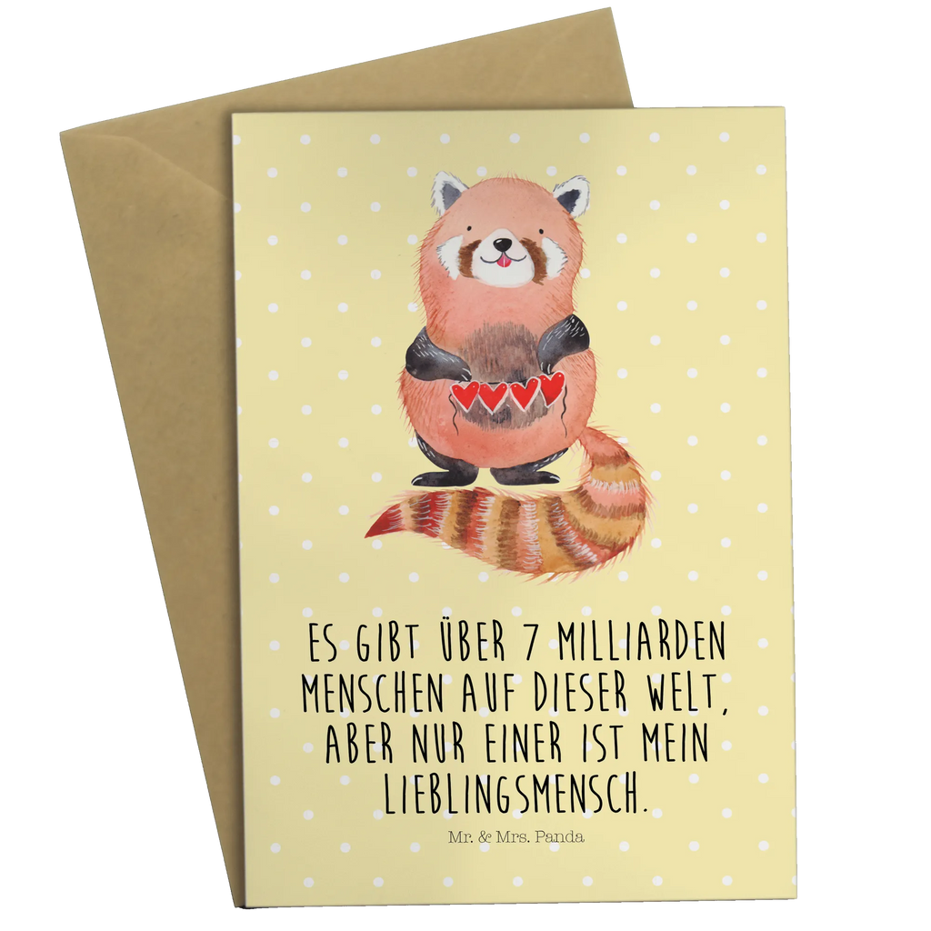 Greetings card red panda greeting card, birthday card, wedding card, invitation card, folding card, small animals, cute, funny, cute animal motives, hand drawn, small world, funny sayings, good mood, happy, gifts, gift ideas, special gifts, animal lover, card, Panda, heart, favourite person, darling, red, love