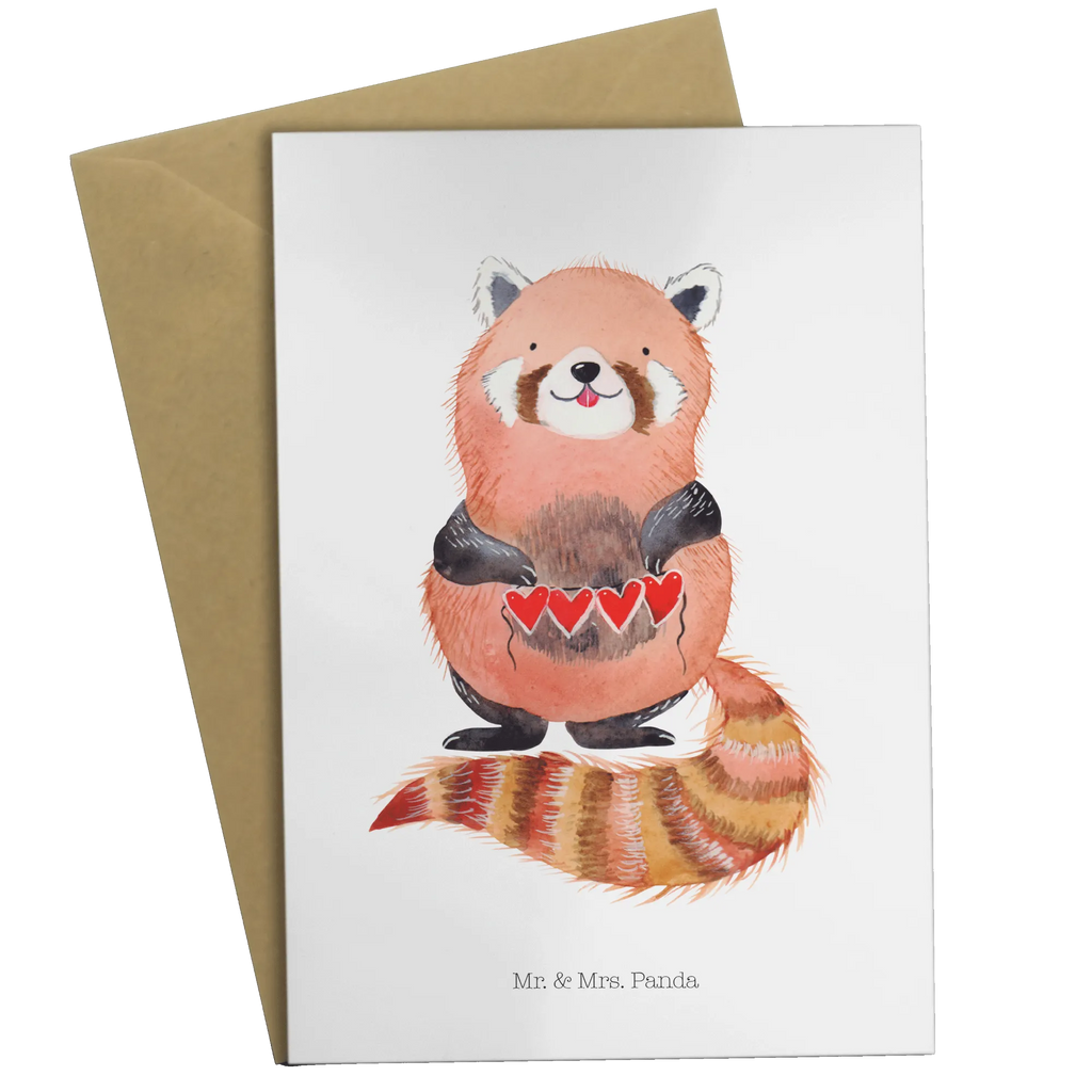 Greetings card red panda greeting card, birthday card, wedding card, invitation card, folding card, small animals, cute, funny, cute animal motives, hand drawn, small world, funny sayings, good mood, happy, gifts, gift ideas, special gifts, animal lover, card, Panda, heart, favourite person, darling, red, love