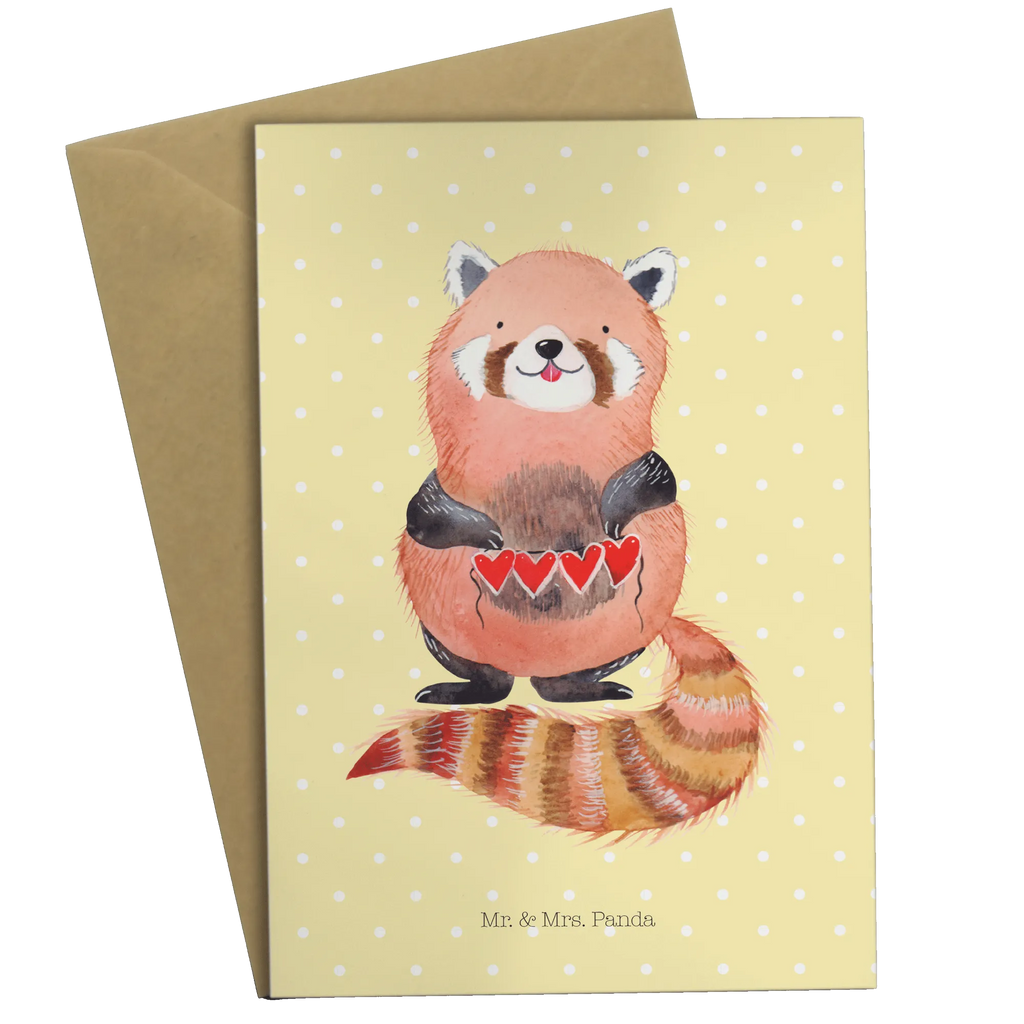 Greetings card red panda greeting card, birthday card, wedding card, invitation card, folding card, small animals, cute, funny, cute animal motives, hand drawn, small world, funny sayings, good mood, happy, gifts, gift ideas, special gifts, animal lover, card, Panda, heart, favourite person, darling, red, love