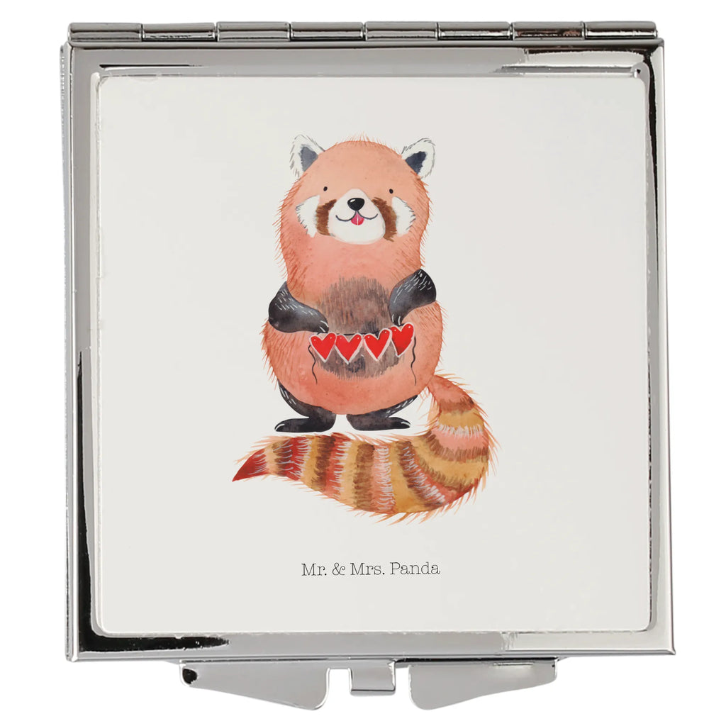 Kwadratowe lusterko do torebki Czerwony Panda Motywy zwierzęce, dobra energia, zabawne powiedzonka, zwierzęta