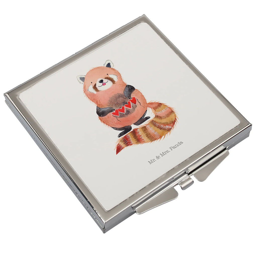 Kwadratowe lusterko do torebki Czerwony Panda Motywy zwierzęce, dobra energia, zabawne powiedzonka, zwierzęta