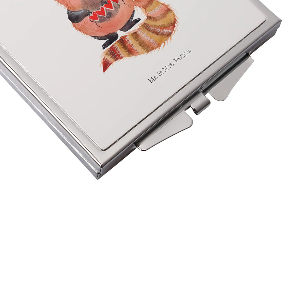 Kwadratowe lusterko do torebki Czerwony Panda Motywy zwierzęce, dobra energia, zabawne powiedzonka, zwierzęta