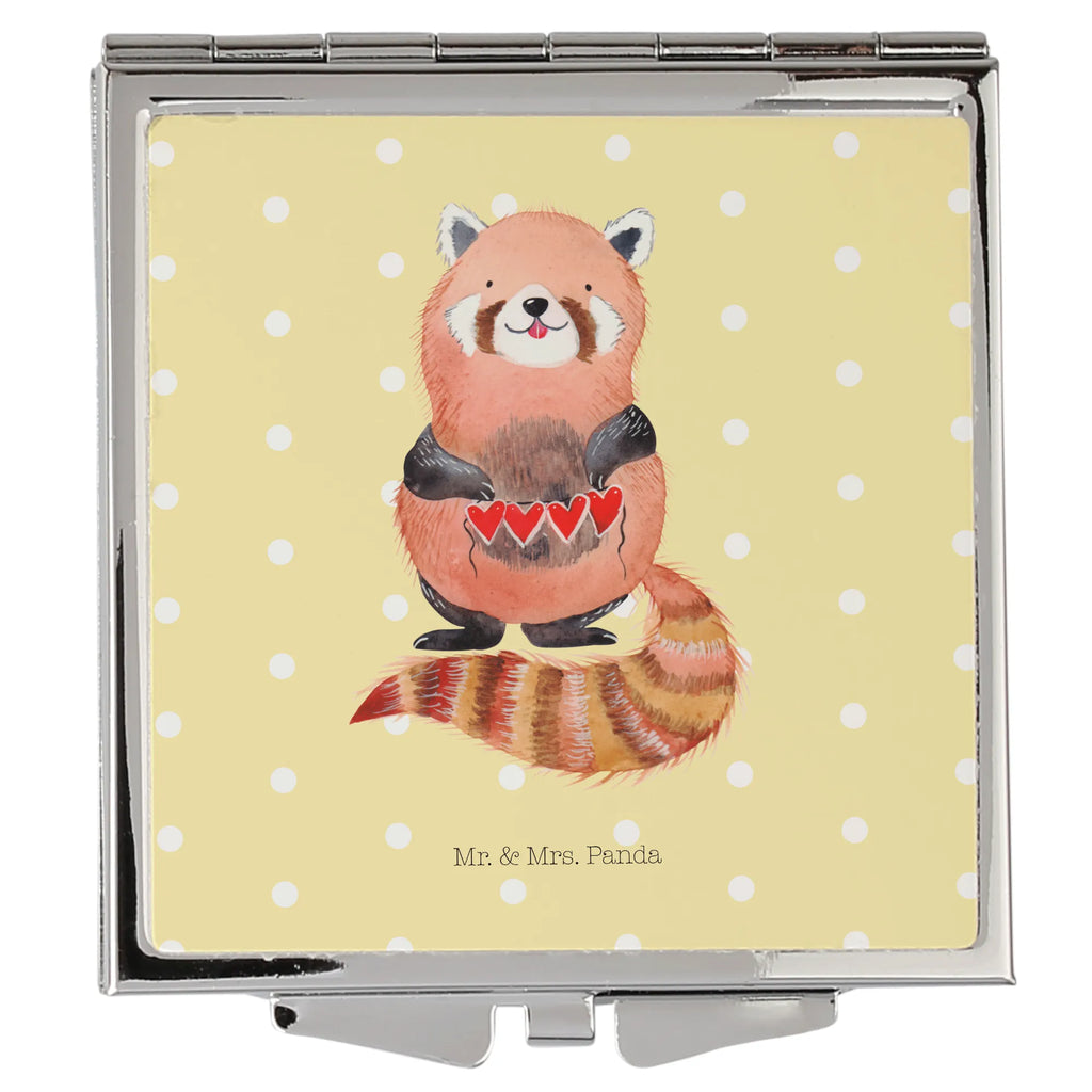 Kwadratowe lusterko do torebki Czerwony Panda Motywy zwierzęce, dobra energia, zabawne powiedzonka, zwierzęta