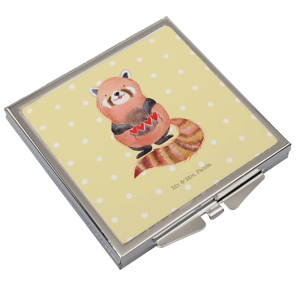 Kwadratowe lusterko do torebki Czerwony Panda Motywy zwierzęce, dobra energia, zabawne powiedzonka, zwierzęta