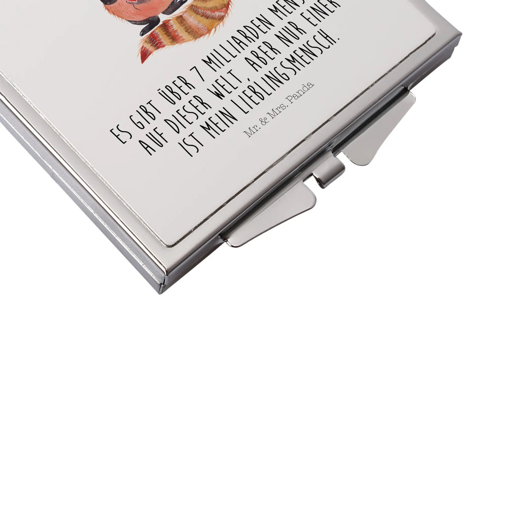 Kwadratowe lusterko do torebki Czerwony Panda Motywy zwierzęce, dobra energia, zabawne powiedzonka, zwierzęta