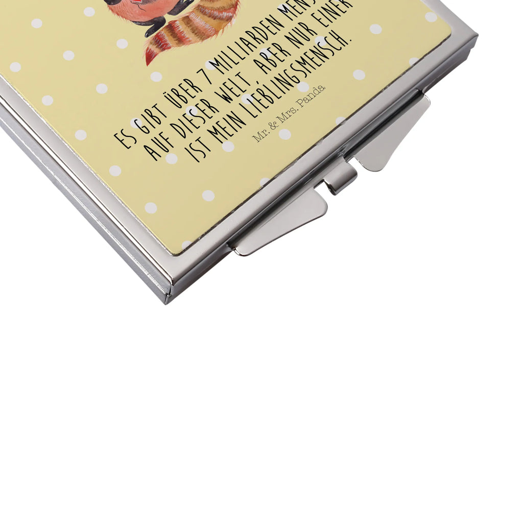 Kwadratowe lusterko do torebki Czerwony Panda Motywy zwierzęce, dobra energia, zabawne powiedzonka, zwierzęta