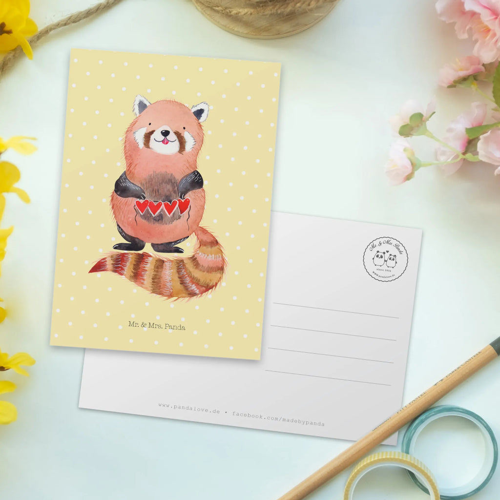 Postcard red panda Ansichtskarten, Karte, Einladung Geburtstag, Postkarte, Grußkarte, Einladungskarten Geburtstag, Geschenkkarte, Ansichtskarte, Einladung, Dankeskarte, Einladungskarte, Geburtstagskarte, Tiermotive, Gute Laune, lustige Sprüche, Tiere, Panda, Rot, Liebe, Liebling, Lieblingsmensch, Herz