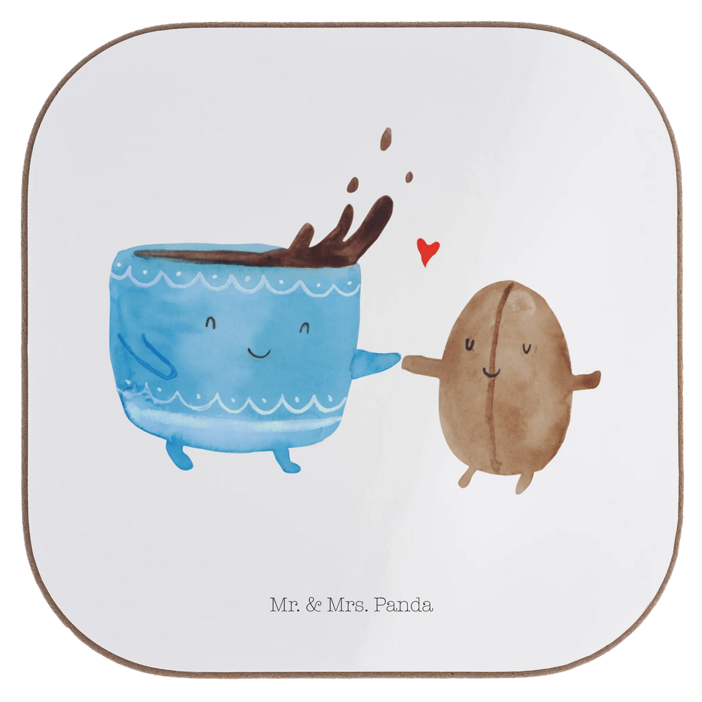 Square coaster Coffee Bean party, breakfast, Coasters, gift, presents, glass coasters, gifts, small animals, cute, funny, cute animal motives, hand drawn, small world, funny sayings, good mood, happy, gift ideas, special gifts, animal lover, card, coffee bean, satisfaction, pleasure, Coffee, happiness
