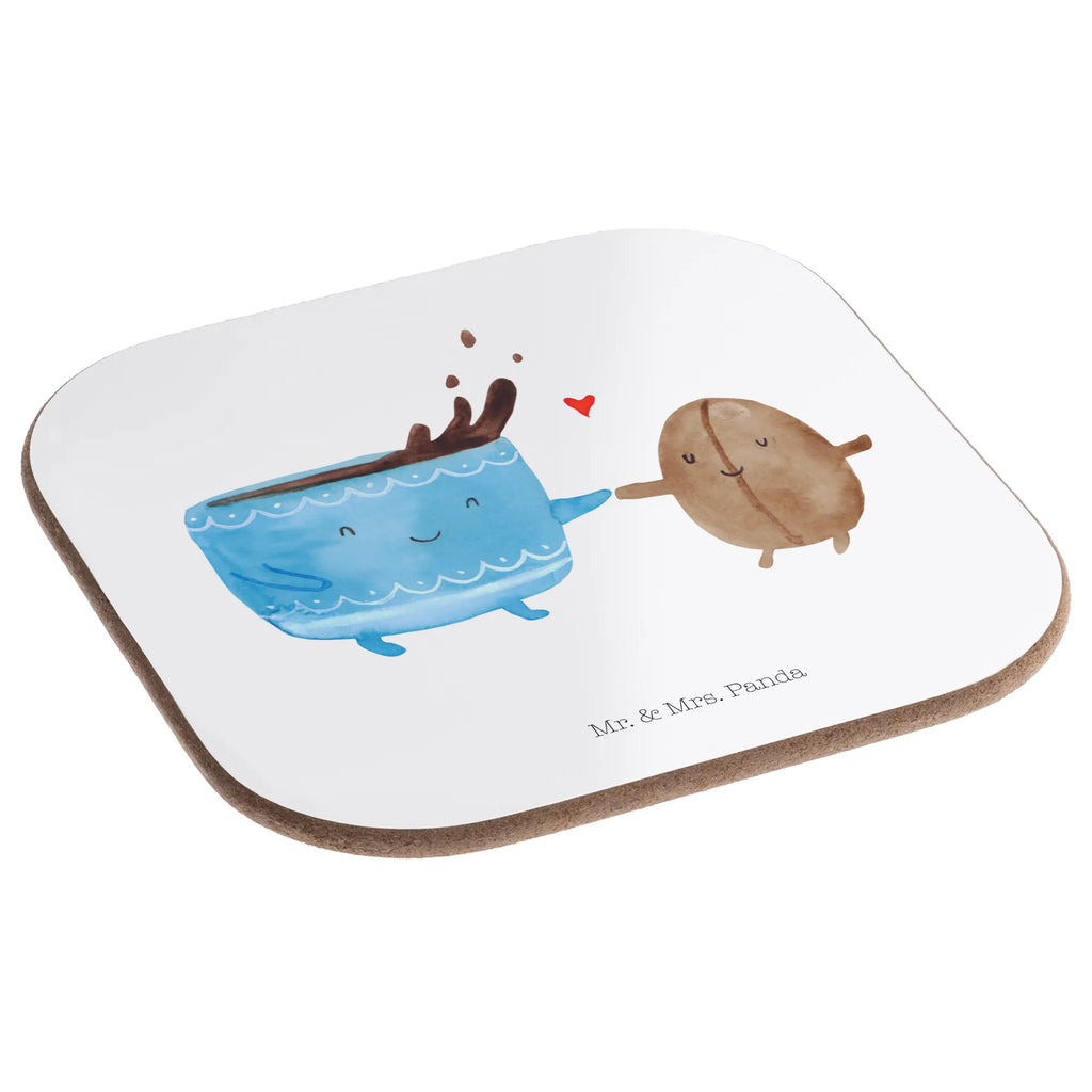 Square coaster Coffee Bean party, breakfast, Coasters, gift, presents, glass coasters, gifts, small animals, cute, funny, cute animal motives, hand drawn, small world, funny sayings, good mood, happy, gift ideas, special gifts, animal lover, card, coffee bean, satisfaction, pleasure, Coffee, happiness